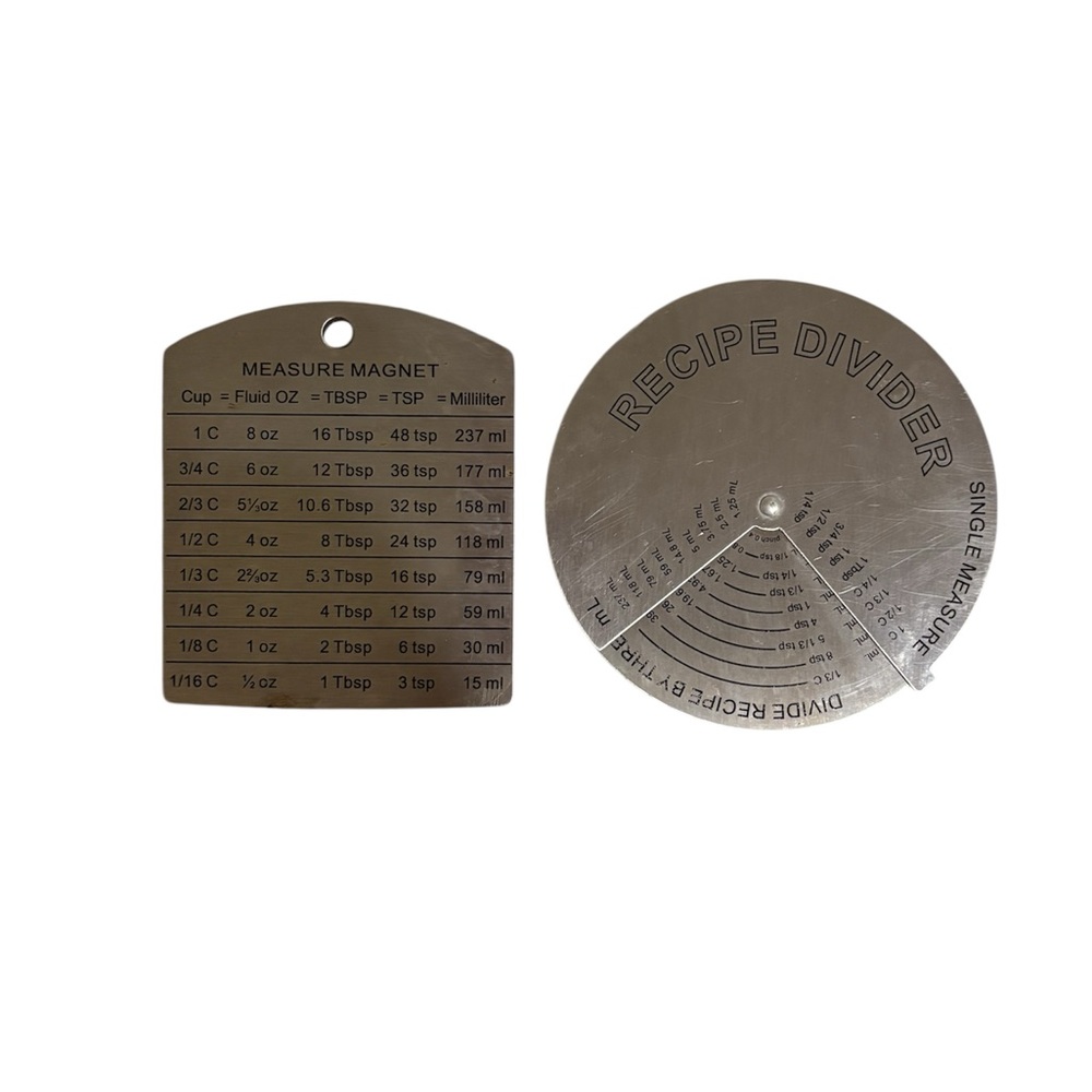 Stainless Steel Recipe Divider and Measure Magnet Set